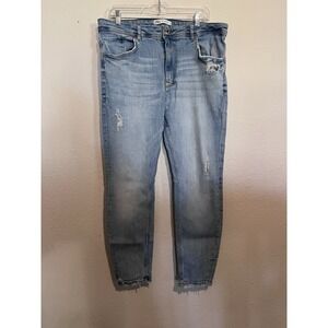 ZARA Women's Distressed Light Wash Skinny Jeans Size 34 (XL) Made in Turkey